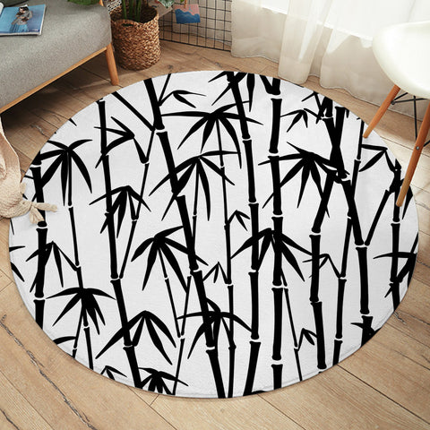 Image of Black Bamboo SW1391 Round Rug