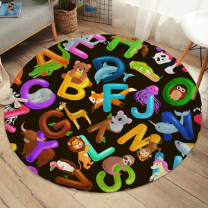 Alphabet SW1394 Round Rug