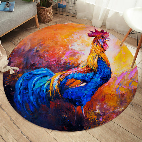 Image of Painted Rooster SW1395 Round Rug