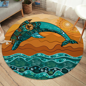 Leaping Dolphin SW1397 Round Rug