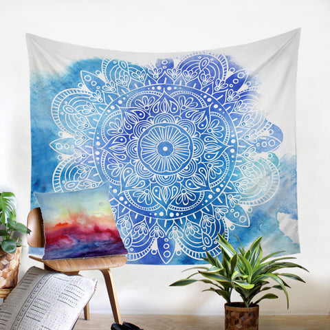 Image of Aqua Mandala SW1500 Tapestry