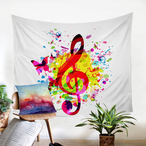 Colorful Treble Clef SW1501 Tapestry