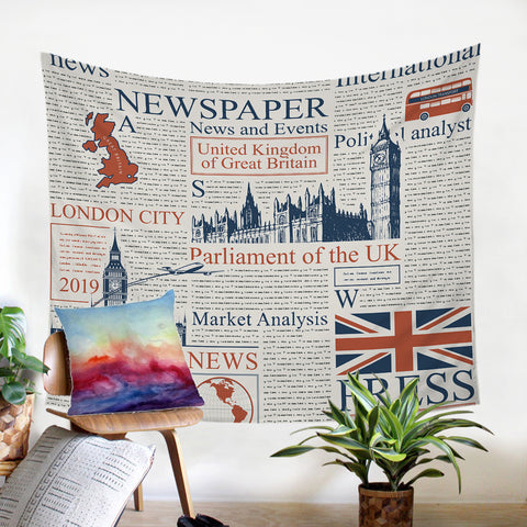 Image of British Newspaper SW1508 Tapestry