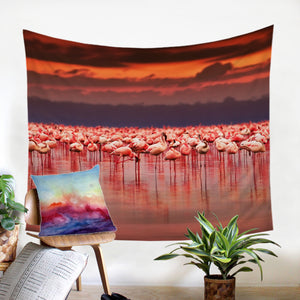 3D Flamingo Farm SW1531 Tapestry