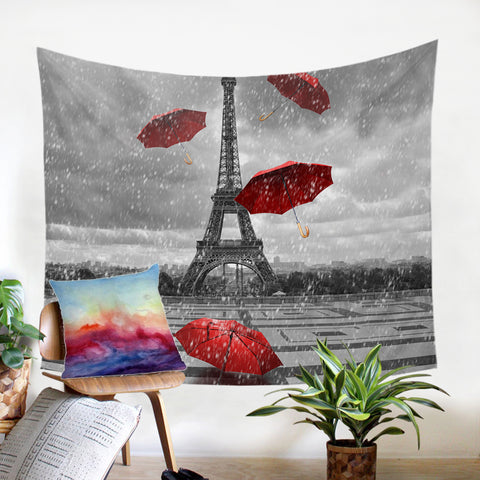 Image of Rainy Paris SW1533 Tapestry