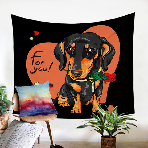 Image of Love Dachshund SW1562 Tapestry