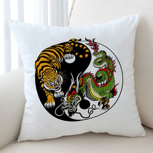 Asian YinYang Tiger & Dragon SWKD3460 Cushion Cover