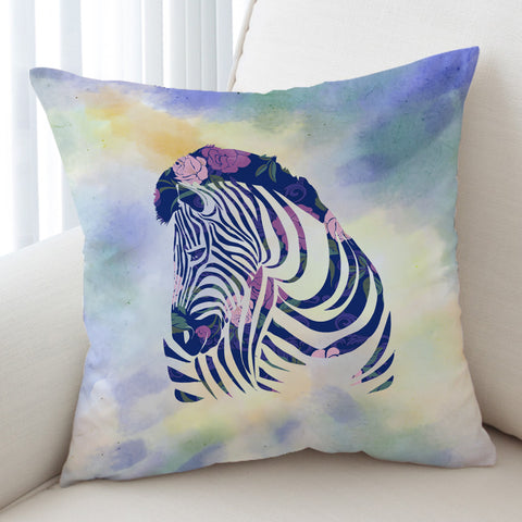 Image of Floral Pink&Purple Zebra SWKD3466 Cushion Cover