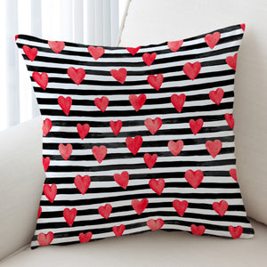 Stripe Heart SWKD3468 Cushion Cover