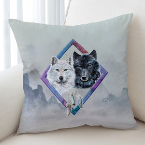 Blue&White Wolf Bandana SWKD3479 Cushion Cover