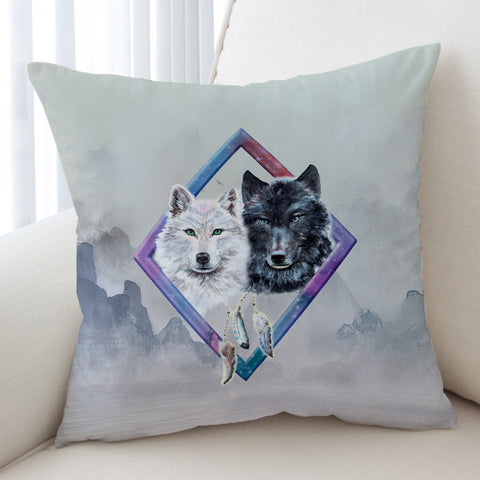 Image of Blue&White Wolf Bandana SWKD3479 Cushion Cover