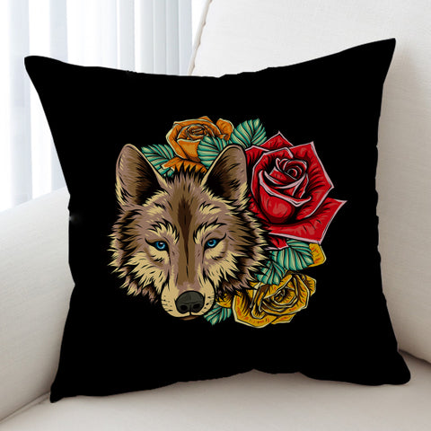 Image of Roses Brown Wolf SWKD3483 Cushion Cover