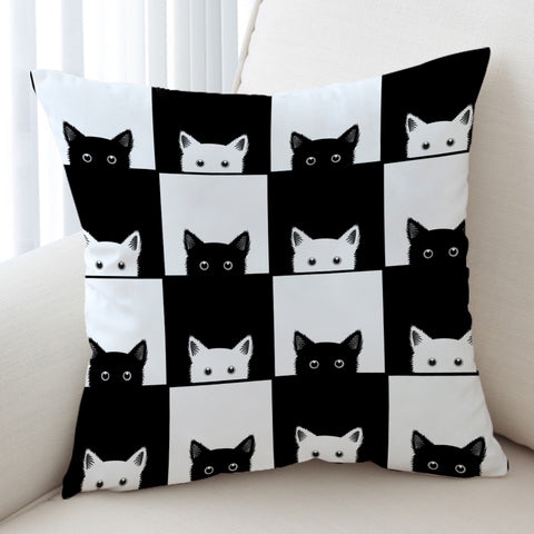 Image of Cats Checkerboard SWKD3488 Cushion Cover