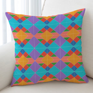 Colorful Triangles in Rhombus SWKD3490 Cushion Cover