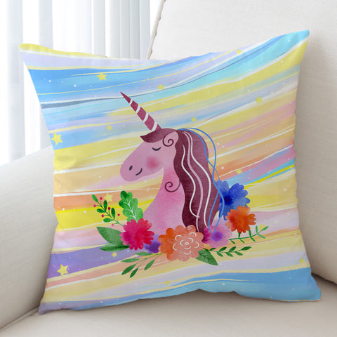 Image of Floral Unicorn SWKD3583 Cushion Cover