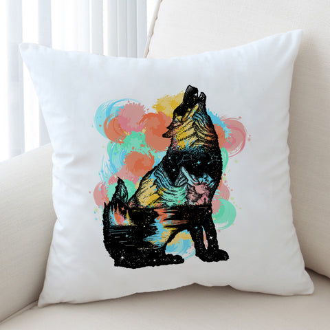 Image of Colorful Spray Wolf SW3584 Cushion Cover