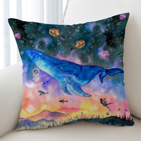 Image of Big Whale on Galaxy  SWKD3591 Cushion Cover