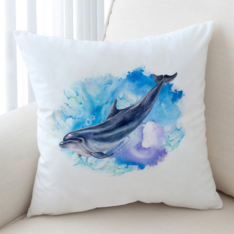 Image of Blue Spray Dolphin SW3596 Cushion Cover