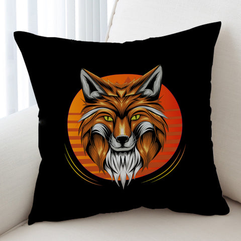 Image of Orange Wolf Illustration SWKD3597 Cushion Cover