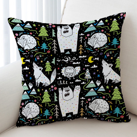 Image of Cartoon Winter Animals SWKD3601 Cushion Cover