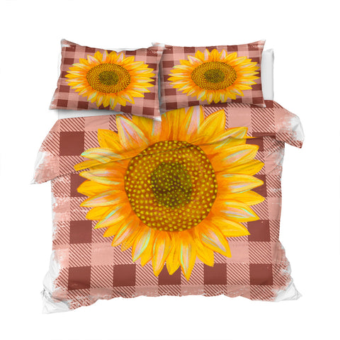 Image of Sunflower On Tablecloth Bedding Set - Beddingify