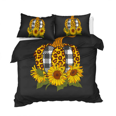 Image of Pumpkin & Sunflowers Bedding Set - Beddingify