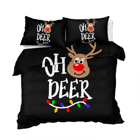 Image of Oh Deer Black Bedding Set - Beddingify