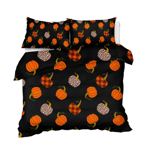 Image of Pumpkin Collection Black Bedding Set - Beddingify