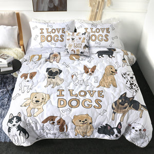 4 Pieces I Love Dogs SWBD0001 Comforter Set