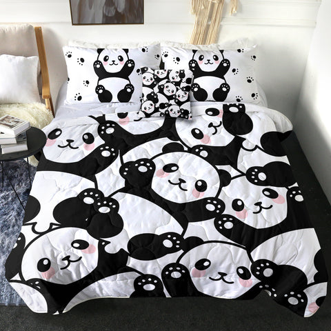 Image of 4 Pieces Panda Cubs SWBD0003 Comforter Set