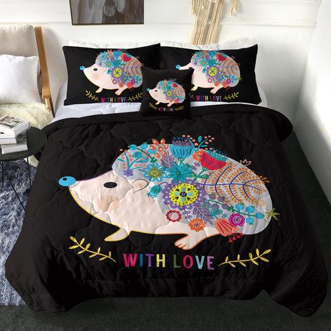 Image of 4 Pieces With Love Hedgehog SWBD0007 Comforter Set