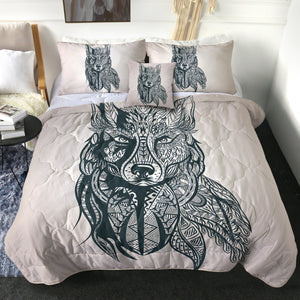 4 Pieces Wolf SWBD0019 Comforter Set