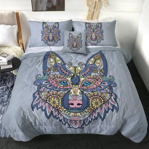 Image of 4 Pieces Wolf SWBD0025 Comforter Set