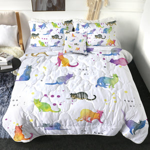 4 Pieces Cat Shapes SWBD0026 Comforter Set