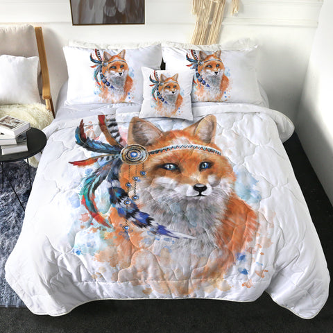 Image of 4 Pieces Warchief Fox SWBD0028 Comforter Set