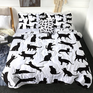 4 Pieces Cat Shadows SWBD0029 Comforter Set