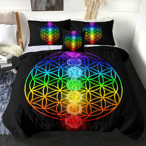 4 Pieces Rainbow Chakra SWBD0042 Comforter Set