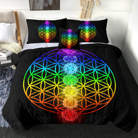 Image of 4 Pieces Rainbow Chakra SWBD0042 Comforter Set