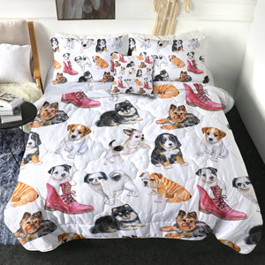 4 Pieces Doggo SWBD0043 Comforter Set