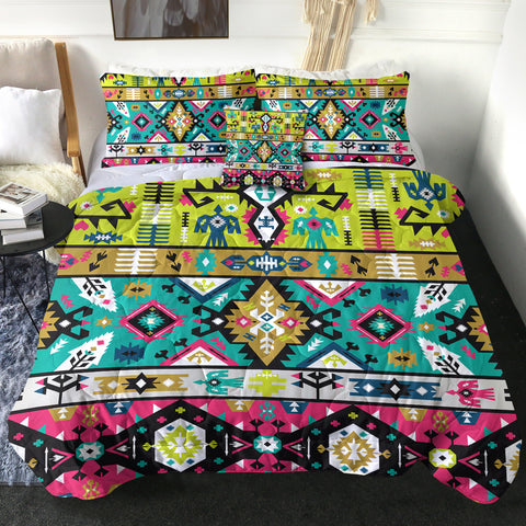 Image of 4 Pieces Fabric Pattern SWBD0048 Comforter Set