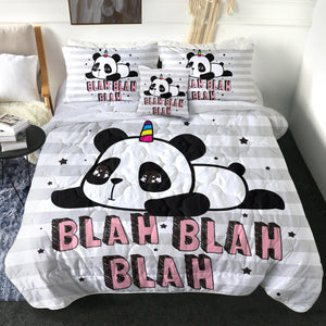 4 Pieces Blah Panda SWBD0049 Comforter Set