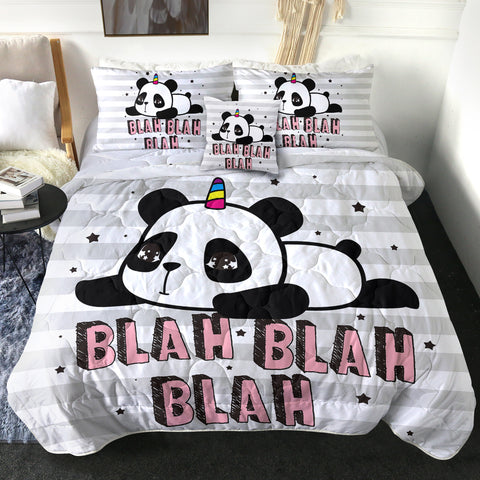 Image of 4 Pieces Blah Panda SWBD0049 Comforter Set