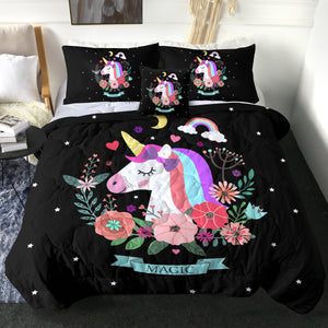 4 Pieces Magic Unicorn SWBD0051 Comforter Set