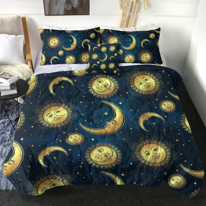 4 Pieces Suns & Moons SWBD0055 Comforter Set
