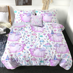 4 Pieces Piggy SWBD0058 Comforter Set