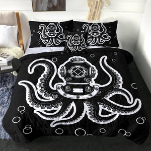 4 Pieces Octopus SWBD0063 Comforter Set