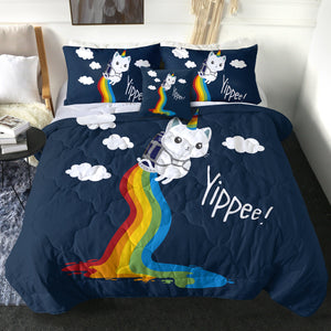 4 Pieces Yippe Cat SWBD0066 Comforter Set