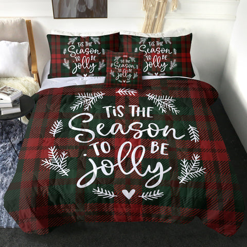 Image of 4 Pieces Christmas Carol SWBD0067 Comforter Set