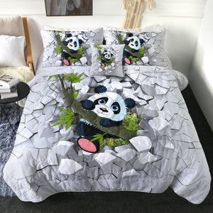 4 Pieces Wrecking Panda SWBD0070 Comforter Set