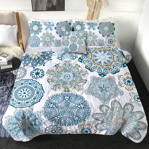 Image of 4 Pieces Snowflakes SWBD0074 Comforter Set